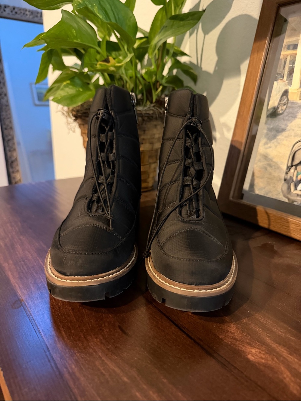 Blondo Black Waterproof Quilted Ankle Boots Lace Up Zip Booties